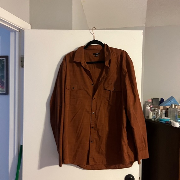 Selling bronze button down shirt from Macy’s Alfani XXl - Picture 1 of 2